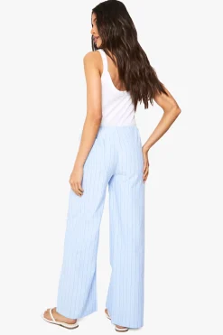 Pantalon à taille élastique avec cordon et jambes larges
