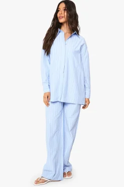 Pantalon à taille élastique avec cordon et jambes larges