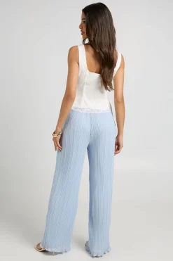 Pantalon À Taille Simple Canal Plissé