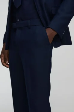 Pantalon tailleur à chevrons, coupe slim