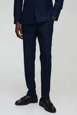 Pantalon tailleur à chevrons, coupe slim