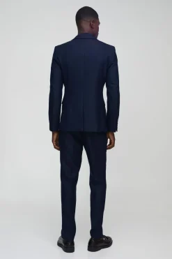 Pantalon tailleur à chevrons, coupe slim