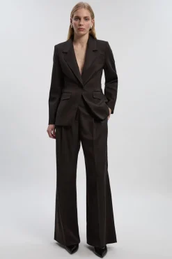 KarenMillen Pantalon Tailleur Chiné à Jambes Larges<Femme Pantalons|Tailleurs