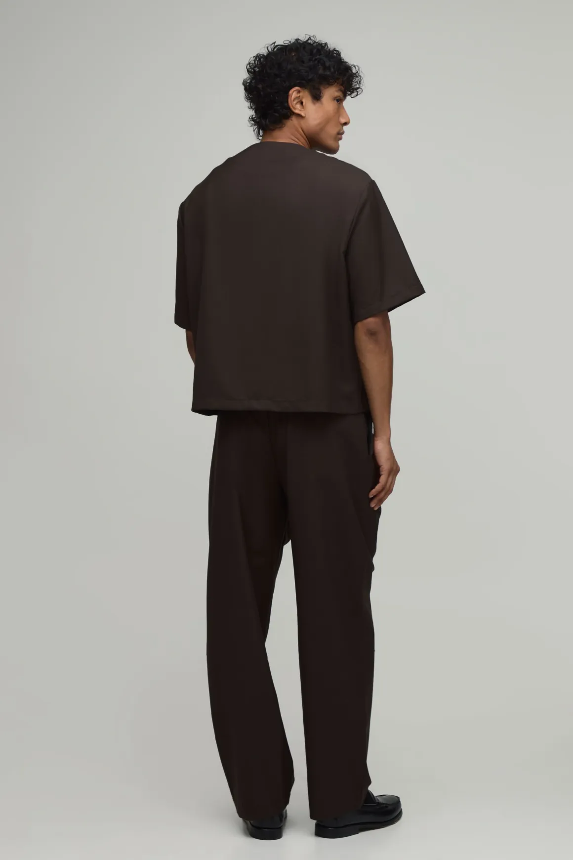 Pantalon Tailleur Décontracté Coupe Ample Avec Ceinture Ensemble Coordonné