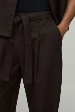 Pantalon Tailleur Décontracté Coupe Ample Avec Ceinture Ensemble Coordonné