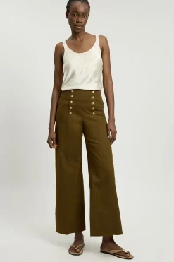 KarenMillen Pantalon Tailleur En Coton Avec Détail De Boutons<Femme Pantalons