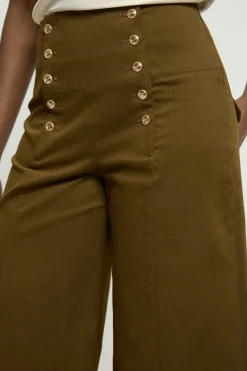 KarenMillen Pantalon Tailleur En Coton Avec Détail De Boutons<Femme Pantalons