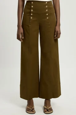 KarenMillen Pantalon Tailleur En Coton Avec Détail De Boutons<Femme Pantalons