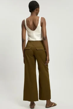KarenMillen Pantalon Tailleur En Coton Avec Détail De Boutons<Femme Pantalons