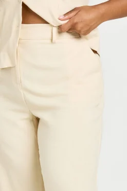 Pantalon Tailleur En Lin Grande Taille