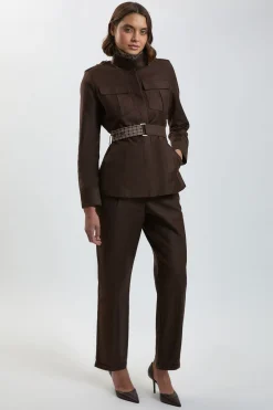 KarenMillen Pantalon Tailleur En Sergé Extensible<Femme Pantalons|Tailleurs