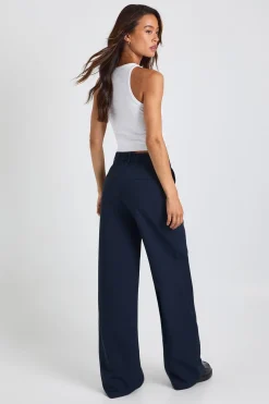 Pantalon tailleur essentiel pour grandes tailles à jambe large