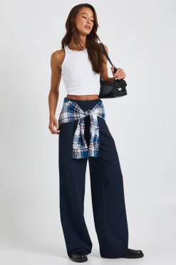 Pantalon tailleur essentiel pour grandes tailles à jambe large