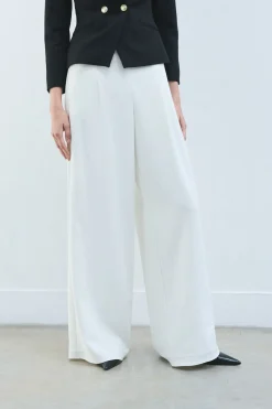 Pantalon Tailleur Essentiel à Jambes Larges Stretch Compact