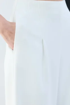 Pantalon Tailleur Essentiel à Jambes Larges Stretch Compact