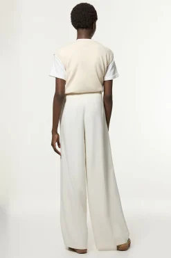 Pantalon Tailleur Essentiel à Jambes Larges Stretch Compact
