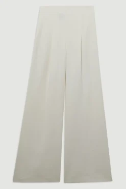 Pantalon Tailleur Essentiel à Jambes Larges Stretch Compact