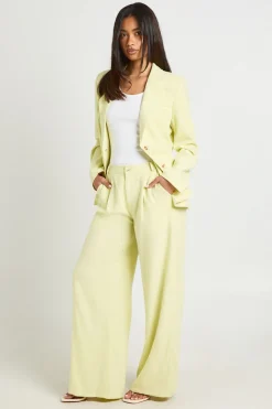 boohoo Pantalon Tailleur Fluide À Jambes Larges Aspect Lin Chiné<Femme Pantalons|Tailleurs