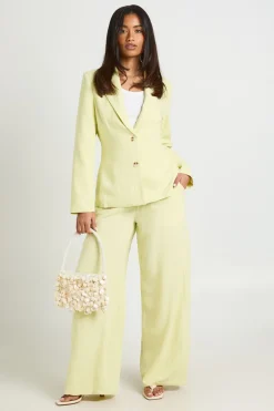 boohoo Pantalon Tailleur Fluide À Jambes Larges Aspect Lin Chiné<Femme Pantalons|Tailleurs