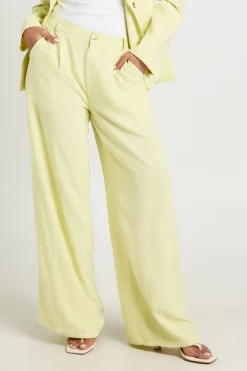 boohoo Pantalon Tailleur Fluide À Jambes Larges Aspect Lin Chiné<Femme Pantalons|Tailleurs