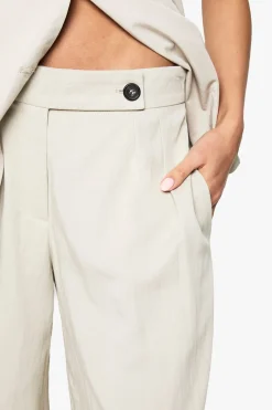 Pantalon Tailleur Fluide Plissé à Jambes Larges