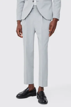 Pantalon Tailleur Fuselé Court Taille Haute Fixe