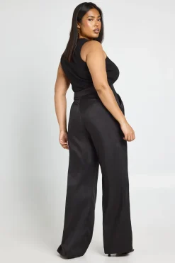 Pantalon Tailleur Grande Taille Chiné Taille Mi-haute