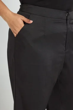 Pantalon Tailleur Grande Taille Chiné Taille Mi-haute