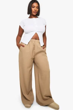 boohoo Pantalon Tailleur Grande Taille à Taille Élastique<Femme Pantalons