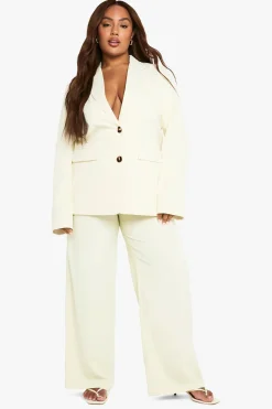 boohoo Pantalon Tailleur Grande Taille à Jambe Larges<Femme Pantalons|Tailleurs