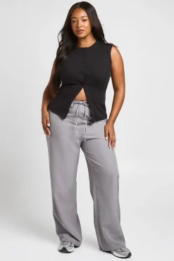 boohoo Pantalon Tailleur Grande Taille Jambe Large Avec Cordon De Serrage<Femme Pantalons