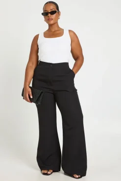 Pantalon Tailleur Grande Taille À Jambe Évasée