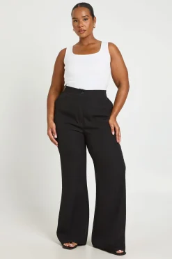 Pantalon Tailleur Grande Taille À Jambe Évasée