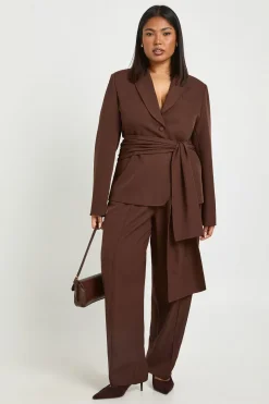Pantalon Tailleur Grande Taille à Jambes Évasées