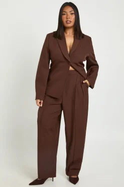 Pantalon Tailleur Grande Taille à Jambes Évasées