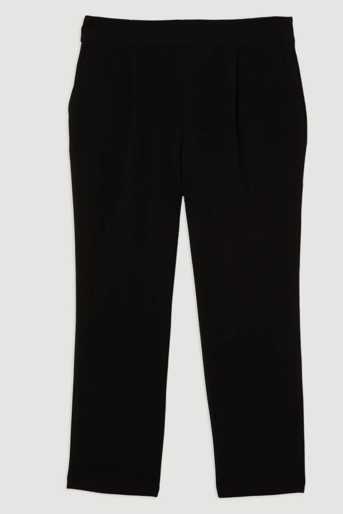 Pantalon tailleur incontournable stretch compact à taille haute et jambe étroite