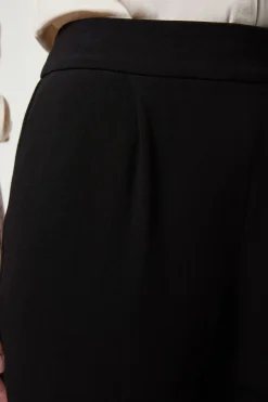 Pantalon tailleur incontournable stretch compact à taille haute et jambe étroite