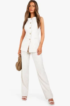 boohoo Pantalon tailleur à jambe droite<Femme Pantalons|Tailleurs