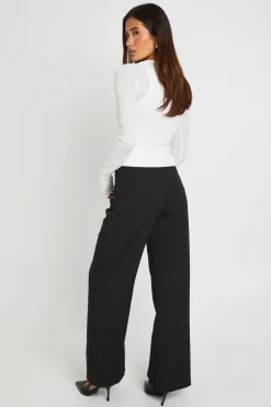 Pantalon Tailleur à Jambe Droite et Taille Haute