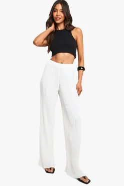Pantalon tailleur à jambe large et plissé