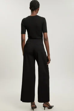 Pantalon Tailleur À Jambe Large Avec Détails Plissés