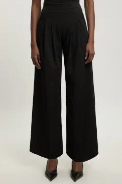 Pantalon Tailleur À Jambe Large Avec Détails Plissés