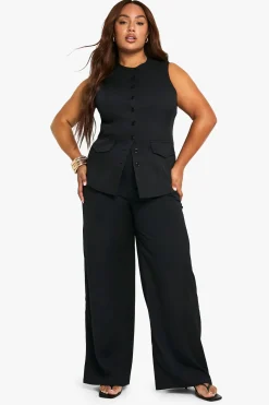 Pantalon tailleur à jambes larges Plus