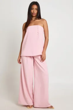 Pantalon Tailleur À Jambes Larges Avec Ceinture Dissimulée