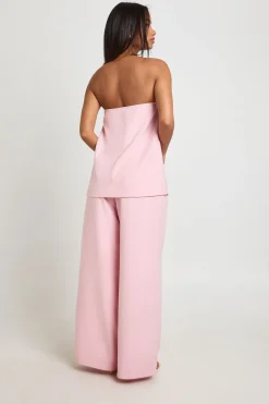 Pantalon Tailleur À Jambes Larges Avec Ceinture Dissimulée