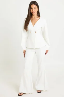 Pantalon Tailleur À Jambe Évasée