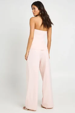 Pantalon Tailleur Large À Détails Plissés