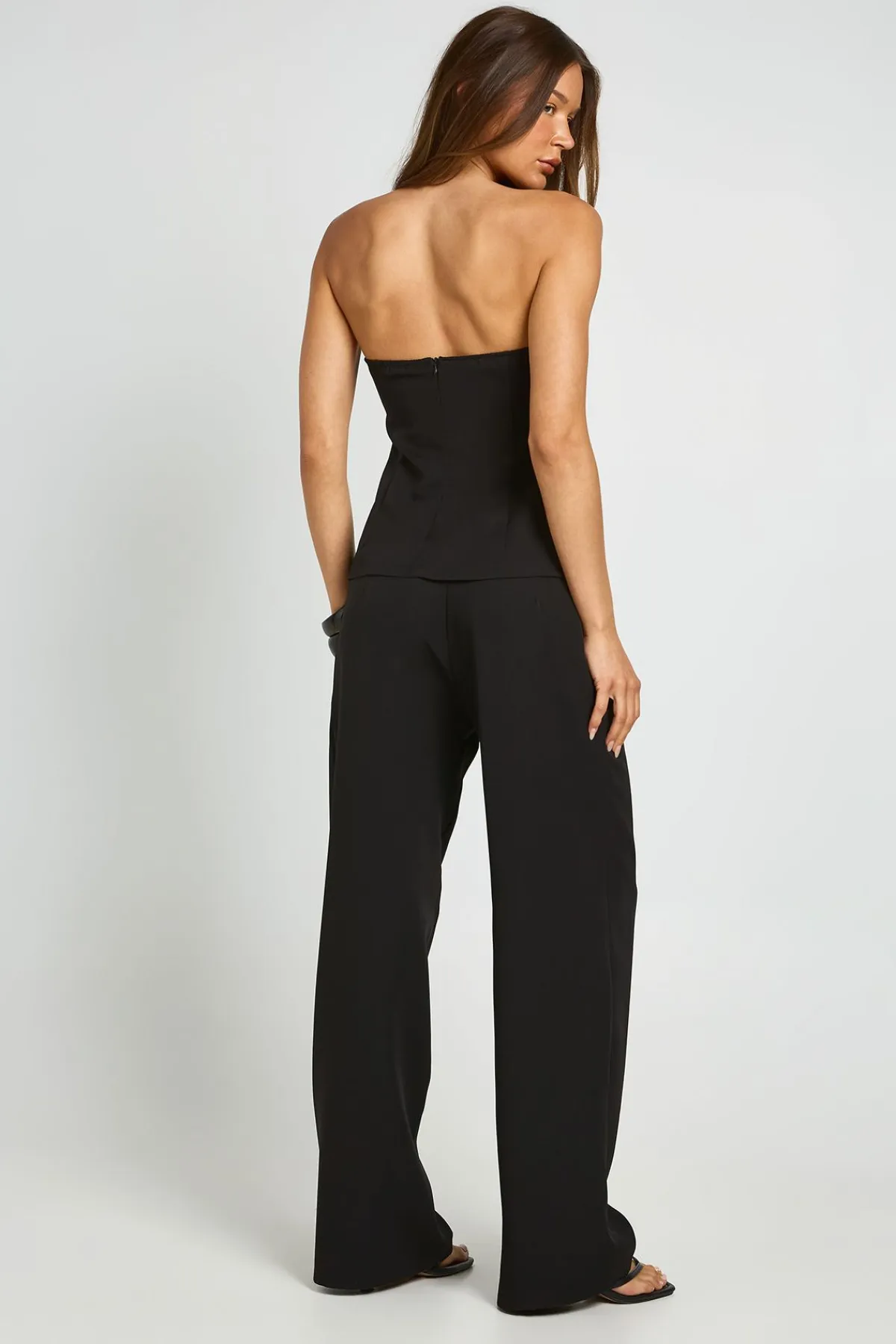 boohoo Pantalon Tailleur Large À Détail De Plis<Femme Pantalons