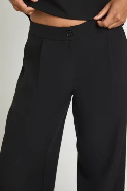 Pantalon Tailleur Large À Détail De Plis Petite