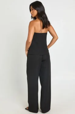 Pantalon Tailleur Large À Détail De Plis Petite